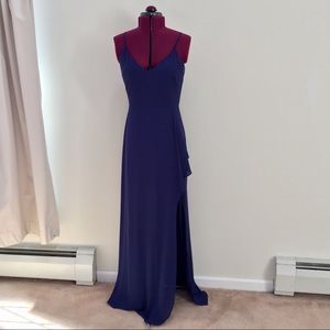 Navy blue Express maxi dress with slit